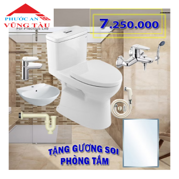 Combo TBVS Inax liền khối tặng Gương 45x60